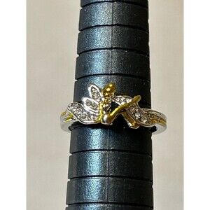 Tinkerbell Style Fashion Ring Silver Tone Size 5.75